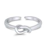 Infinity Tangled Knot Toe Ring Adjustable Band 925 Sterling Silver (3.5mm)