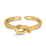 Infinity Tangled Knot Toe Ring Adjustable Band 925 Sterling Silver (3.5mm)