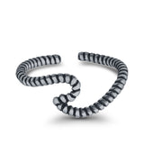 Infinity Rope Wave Toe Ring Adjustable Band 925 Sterling Silver (8mm)