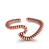 Infinity Rope Wave Toe Ring Adjustable Band 925 Sterling Silver (8mm)