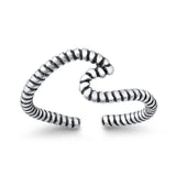 Infinity Rope Wave Toe Ring Adjustable Band 925 Sterling Silver (8mm)