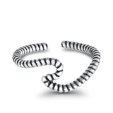 Infinity Rope Wave Toe Ring Adjustable Band 925 Sterling Silver (8mm)
