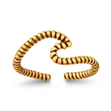 Infinity Rope Wave Toe Ring Adjustable Band 925 Sterling Silver (8mm)