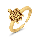 Turtle Toe Ring Adjustable Band 925 Sterling Silver (9mm)