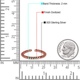 Rope Band Adjustable Toe Ring 925 Sterling Silver (2mm)