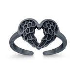 Wings Toe Ring Adjustable Band 925 Sterling Silver (10mm)