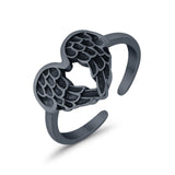 Wings Toe Ring Adjustable Band 925 Sterling Silver (10mm)