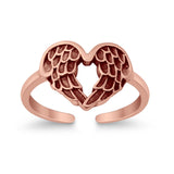 Wings Toe Ring Adjustable Band 925 Sterling Silver (10mm)