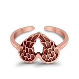 Wings Toe Ring Adjustable Band 925 Sterling Silver (10mm)