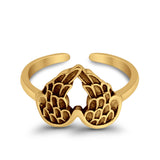 Wings Toe Ring Adjustable Band 925 Sterling Silver (10mm)