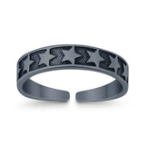 Beautiful Midi Ring Adjustable Stars Toe Band 925 Sterling Silver (4mm)