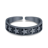 Beautiful Midi Ring Adjustable Stars Toe Band 925 Sterling Silver (4mm)