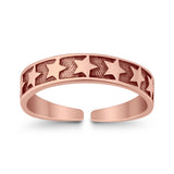Beautiful Midi Ring Adjustable Stars Toe Band 925 Sterling Silver (4mm)