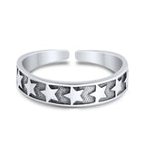 Beautiful Midi Ring Adjustable Stars Toe Band 925 Sterling Silver (4mm)