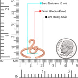 Swan Toe Ring Adjustable Band 925 Sterling Silver (10mm)