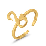 Swan Toe Ring Adjustable Band 925 Sterling Silver (10mm)