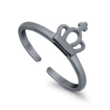 Crown Shape Toe Ring Band 925 Silver Sterling (7mm)