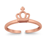 Crown Shape Toe Ring Band 925 Silver Sterling (7mm)
