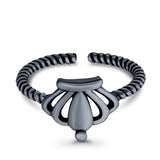 Adjustable Crown Toe Ring 925 Sterling Silver(8mm)