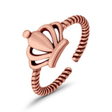 Adjustable Crown Toe Ring 925 Sterling Silver(8mm)