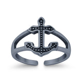 Adjustable Band Anchor Toe Ring 925 Sterling Silver (12mm)