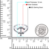 Adjustable Band Anchor Toe Ring 925 Sterling Silver (12mm)