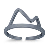Mountain Toe Ring Adjustable Band 925 Sterling Silver (8mm)