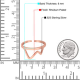 Mountain Toe Ring Adjustable Band 925 Sterling Silver (8mm)