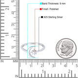 Moon & Stars Toe Ring Adjustable Band 925 Sterling Silver (9mm)