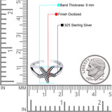 Foot Fingers Starfish Toe Rings Adjustable 925 Sterling Silver (9mm)