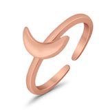 Celtic Crescent Moon Toe Ring Band 925 Sterling Silver (7.5mm)