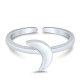 Celtic Crescent Moon Toe Ring Band 925 Sterling Silver (7.5mm)