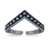 V-Shape Toe Ring Band 925 Silver Sterling For Womens (5.5mm)