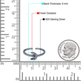 Adjustable Plain Moon Toe Ring Band 925 Sterling Silver(6mm)