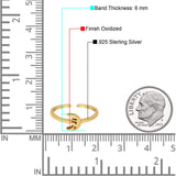 Adjustable Plain Moon Toe Ring Band 925 Sterling Silver(6mm)