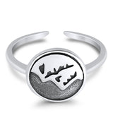 Adjustable Mountain Toe Ring 925 Sterling Silver (10mm)