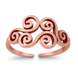 Wind Symbol Adjustable Toe Ring 925 Sterling Silver (9mm)
