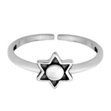 Sun Toe Ring Adjustable Band 925 Sterling Silver (6mm)