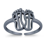 Adjustable Feet Toe Ring Band 925 Sterling Silver (10mm)