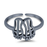 Adjustable Feet Toe Ring Band 925 Sterling Silver (10mm)