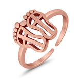 Adjustable Feet Toe Ring Band 925 Sterling Silver (10mm)