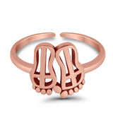 Adjustable Feet Toe Ring Band 925 Sterling Silver (10mm)