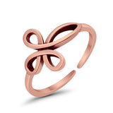 Beautiful Midi Ring Adjustable Cross Toe Band 925 Sterling Silver