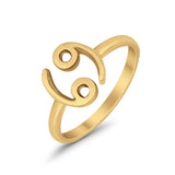Cancer Zodiac Sign Toe Ring Adjustable Band 925 Sterling Silver (7mm)
