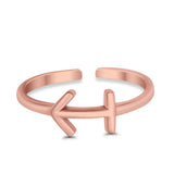 Sagittarius Zodiac Sign Toe Ring Adjustable Band 925 Sterling Silver (6mm)