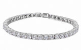 Bridal Wedding Tennis Bracelet 6mm Round Cubic Zirconia 925 Sterling Silver
