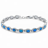 Bracelet Oval Created Opal 925 Sterling Silver (5mm )