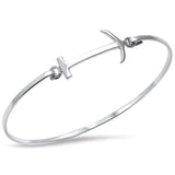 Plain Sideways Arrow Bracelet 925 Sterling Silver