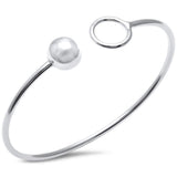Fashion Open Circle Ball Bangle Bracelet 925 Sterling Silver