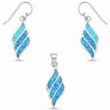 Swirl Jewelry Set Fashion Lab Created Opal 925 Sterling Silver